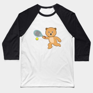 Bear and Tennis Baseball T-Shirt